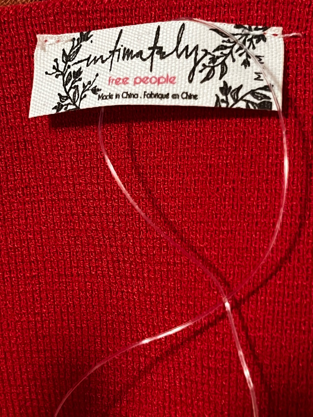 Free People Intimately Teagan Swit Red Knit Ribbed Cropped Cami Cutout M NWT - Picture 11 of 11
